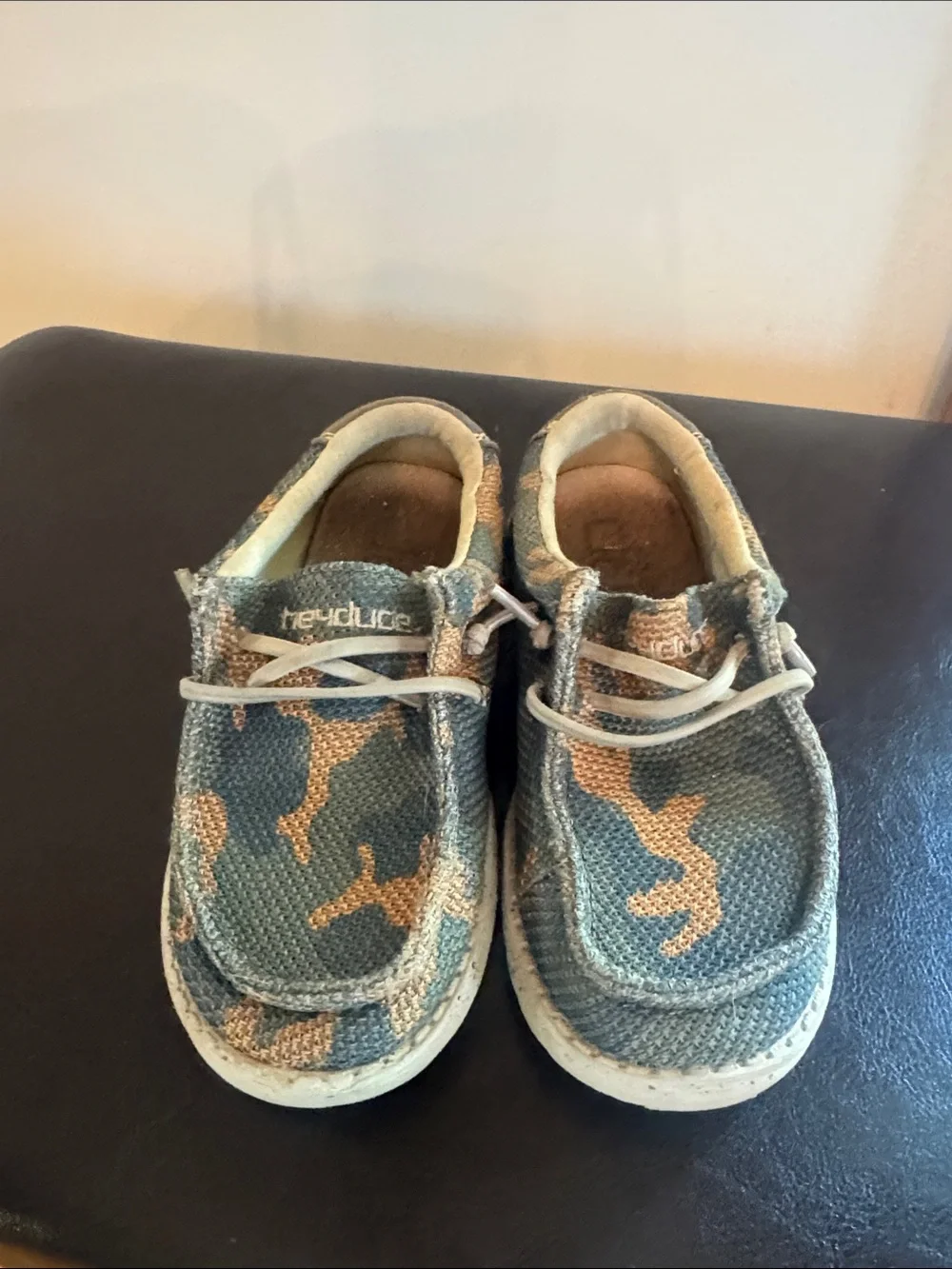 Hey dude-  Kids Canvas Camo Slip-On